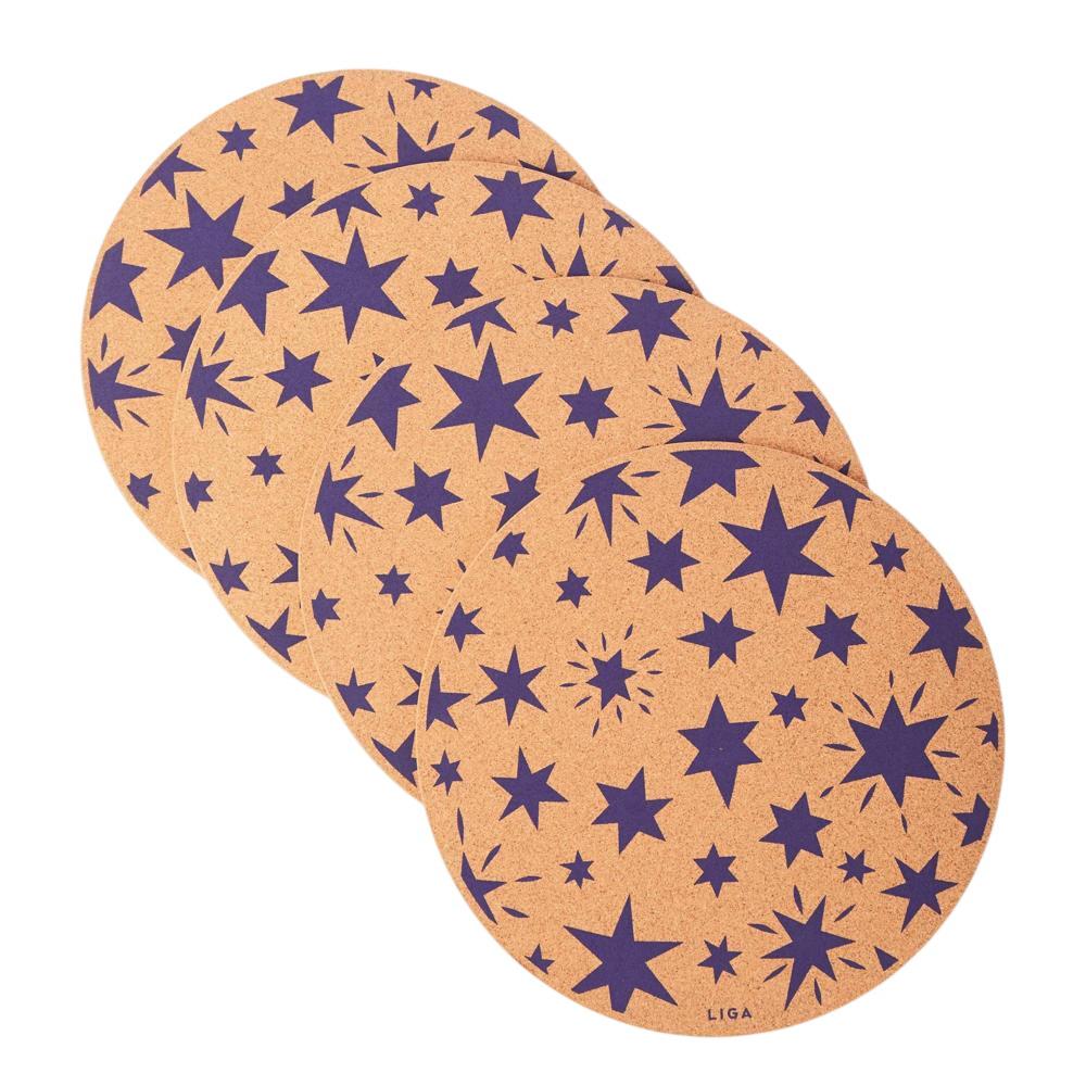 Liga Navy Stars Cork Placemats Set of 4